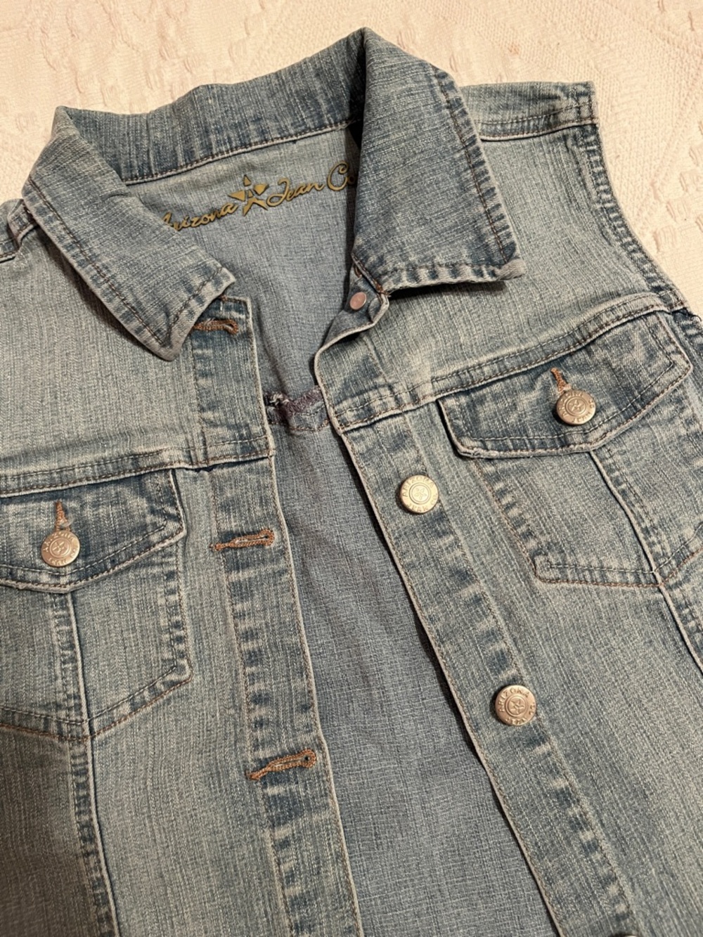 Arizona Jean Co. Light Wash Denim Vest